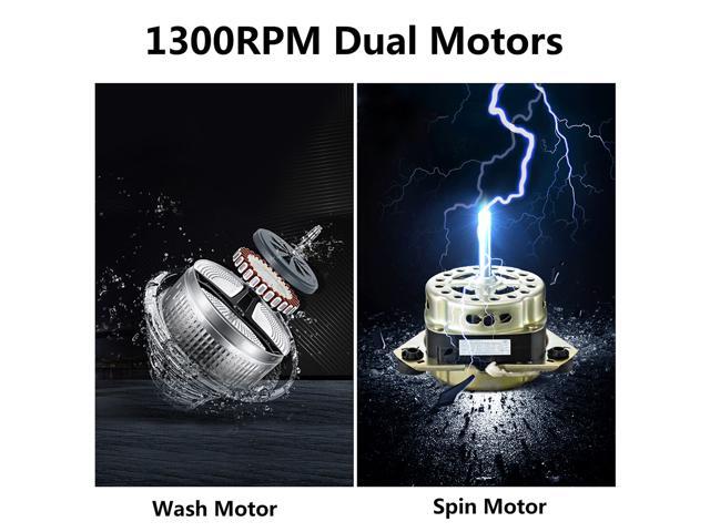 14.3lbs Portable Mini Washing Machine Twin Tub Compact Laundry Machine Dryer W/Drain Pump