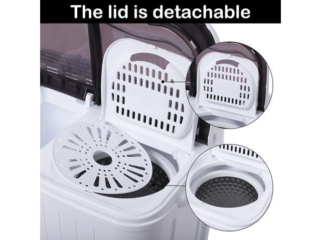 14.3lbs Portable Mini Washing Machine Twin Tub Compact Laundry Machine Dryer W/Drain Pump