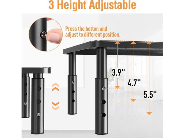 ELIVED 2 Pack Monitor Stand Riser - 3 Height Adjustable Monitor Stand for Laptop, Computer, PC, Printer, Mesh Metal Monitor Riser for Desktop...