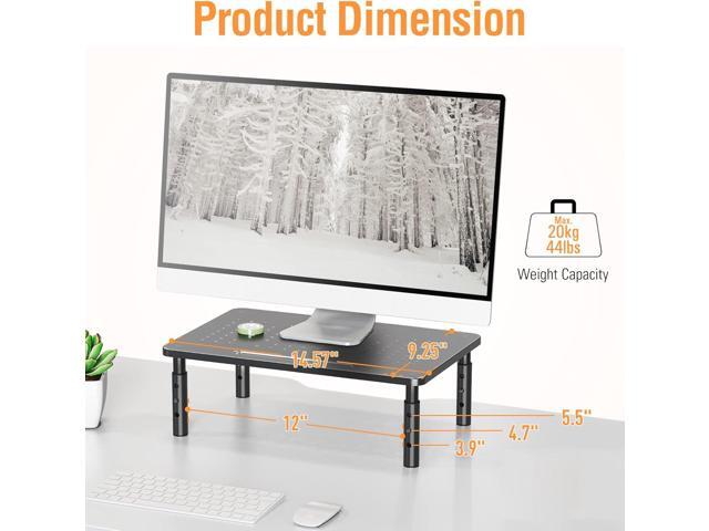 ELIVED 2 Pack Monitor Stand Riser - 3 Height Adjustable Monitor Stand for Laptop, Computer, PC, Printer, Mesh Metal Monitor Riser for Desktop...