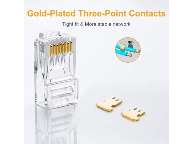 Cat6 RJ45 Ends, CableCreation 50-Pack Cat6 Connector, Cat6 / Cat5e RJ45 Connector, Ethernet Cable Crimp Connectors UTP Network Plug for Solid Wire...