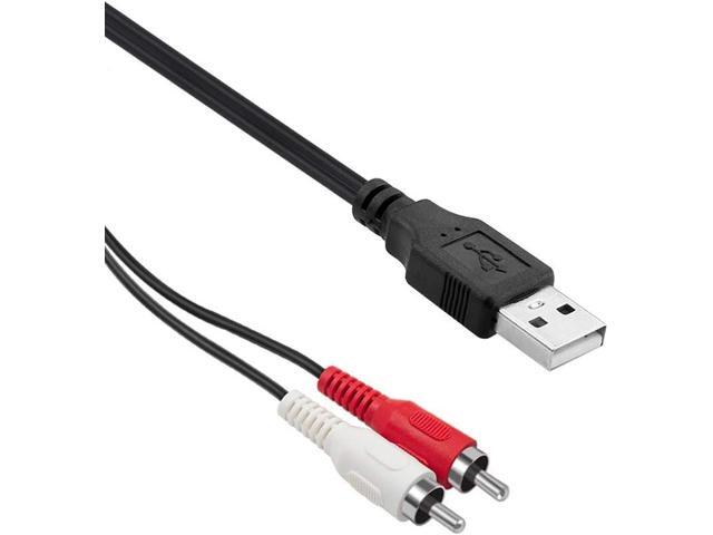 Duttek USB to RCA Cable, RCA Audio Aux Cable, USB 2.0 Male to 2 RCA Male Video AV A/V Converter PC Stereo Y Splitter Adapter for Audio Capture Card...