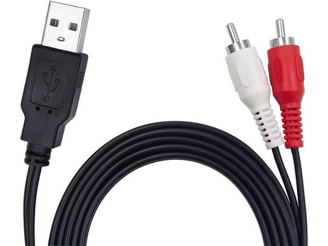 Duttek USB to RCA Cable, RCA Audio Aux Cable, USB 2.0 Male to 2 RCA Male Video AV A/V Converter PC Stereo Y Splitter Adapter for Audio Capture Card...