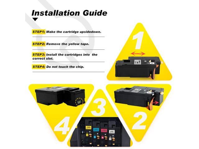 V4INK Compatible Toner Cartridge Replacement for Dell 1250 (KCMY, 4-Pack), for use in Dell 1250c Dell 1350cnw Dell 1355cn 1355cnw c1760nw c1765nf...
