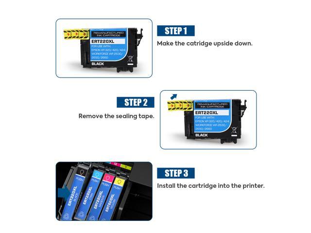 Ink Cartridge Replacement for Epson 220XL 220 T220XL with Epson Workforce WF2630 WF2650 WF2760 WF2660 WF2750 AIO Inkjet Expression Home XP420 XP424...