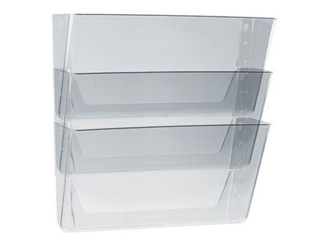 Storex Wall File Legal 16 x 14 Three Pocket Clear 70229U06C