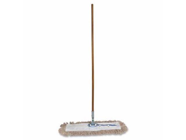 Genuine Joe Dust Mop Complete Combo - 24' Cotton Head - 60' x 0.94' Wood Handle - Swivel Head, Lightweight, Chrome Plate