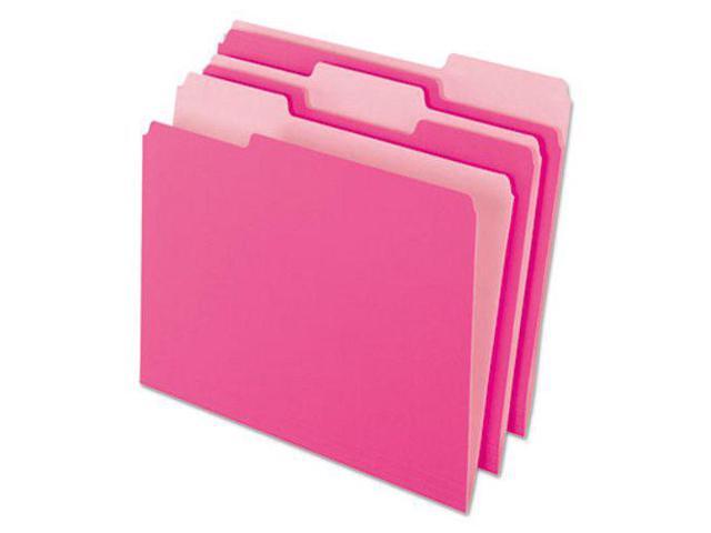 Pendaflex Interior File Folders 1/3 Cut Top Tab Letter Pink 100/Box 421013PIN