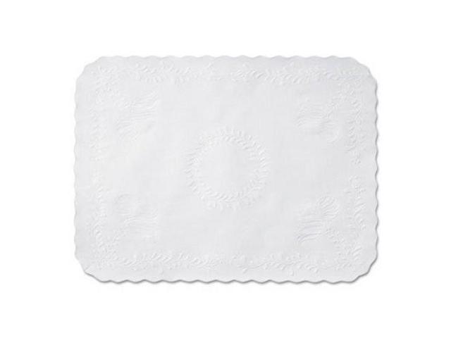 Hoffmaster TC8704472 Anniversary Embossed Scalloped Edge Tray Mat, 14 x 19, White, 1000/Carton