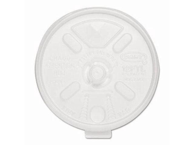 Dart 12FTLS Liftn'Lock Lids, 10-14oz Cups, Translucent, 100/Sleeve, 10 Sleeves/Carton, 1 Carton
