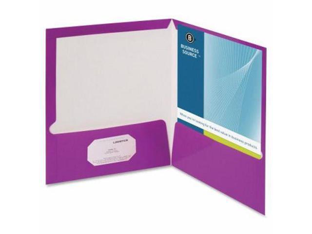 Business Source Two-Pocket Folders with Business Card Holder