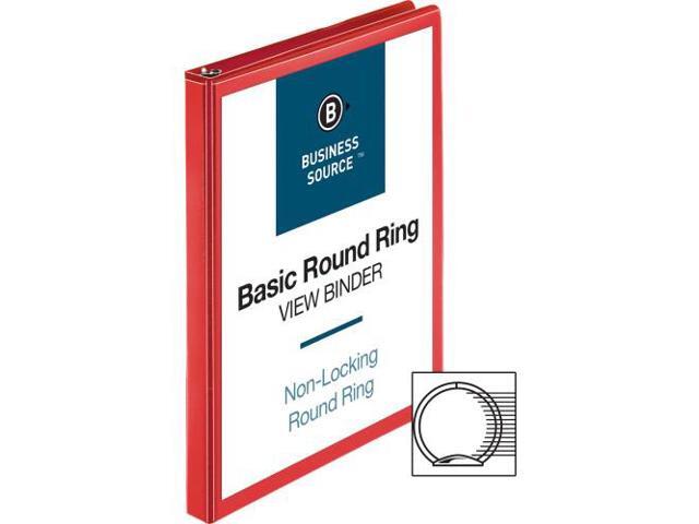 Business Source View Binder Round Ring .5' Red 09965