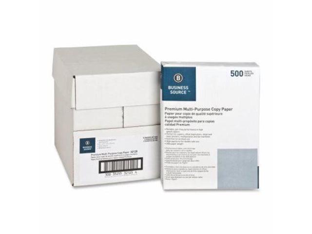 Business Source Multipurpose Paper 20lb. 92 Bright 8-1/2'x11' 5RM/CT White 32125