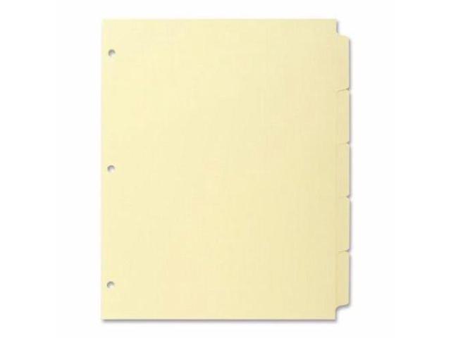 Business Source Plain Tab Indexes 3HP 5-Tab 11'x8-1/2' 36 Sets/BX Canary 16480
