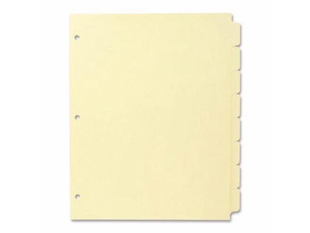 Business Source Plain Tab Indexes 3HP 8-Tab 11'x8-1/2' 24 Sets/BX Canary 16481