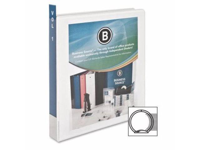 Business Source View Binder w/ 2 Inside Pockets 1' Capacity White 09953