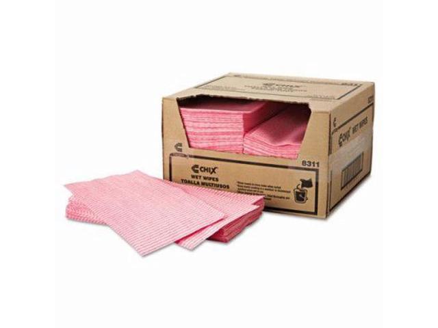 Chix Wet Wipes 11 1/2 x 24 White/Pink 200/Carton 8311