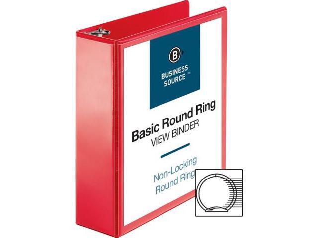 Business Source View Binder Round Ring 3' Red 09969