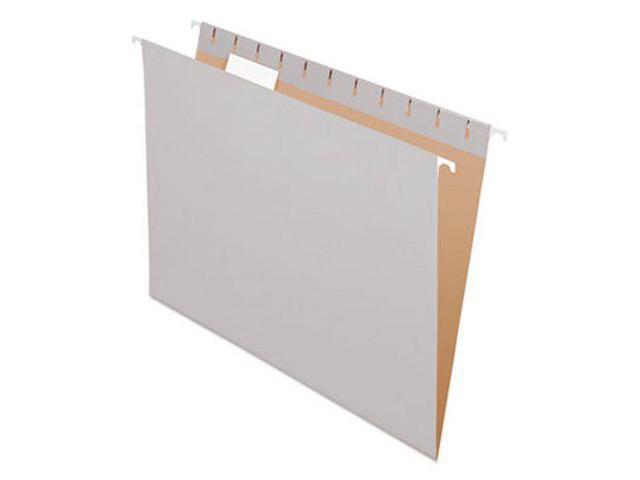 Pendaflex Essentials Colored Hanging Folders 1/5 Tab Letter Gray 25/Box 81604