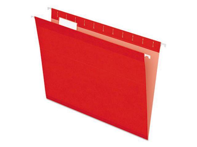 Pendaflex Reinforced Hanging Folders 1/5 Tab Letter Red 25/Box 415215RED