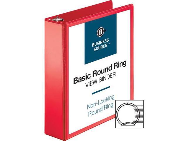 Business Source View Binder Round Ring 2' Red 09968