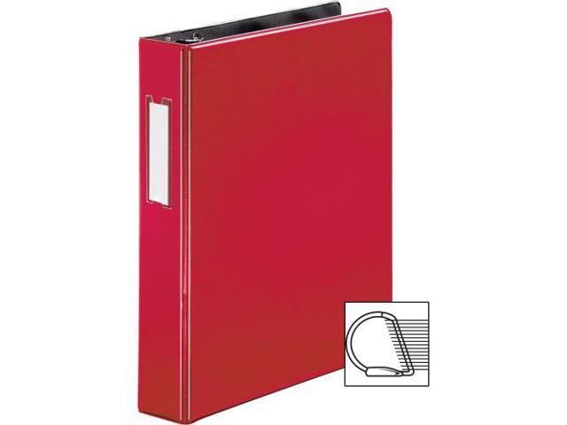Business Source Slanted D-Ring Binder w/LBL HLD 1-1/2' Red 33128