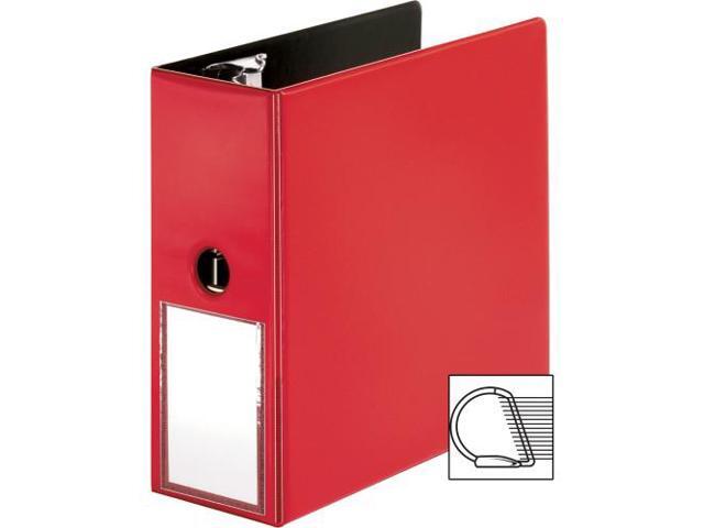 Business Source Slanted D-Ring Binder w/LH 5' Red 33124