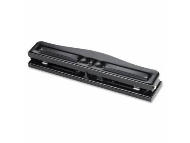 Business Source 3-Hole Punch Adjustable 1/4' Hole Size 8-10 Sht Cap. Black 65645