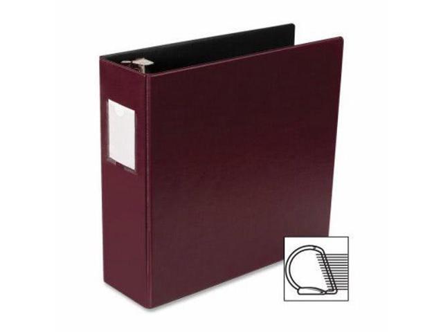 Business Source D-Ring Binder w/Label Holder Hvy-Dty 3' Burgundy 33114