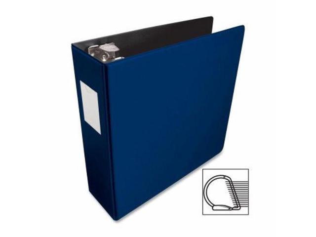 Business Source D-Ring Binder w/Label Holder Hvy-Dty 3' Blue 33115