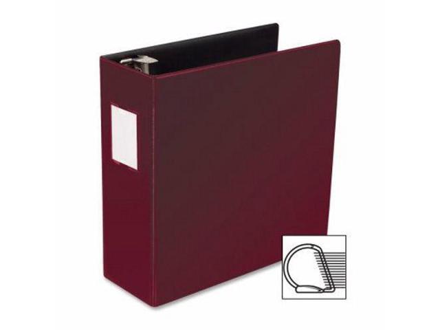 Business Source D-Ring Binder w/Label Holder Hvy-Dty 4' Burgundy 33118