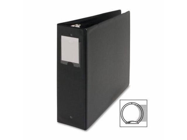 Business Source Round Ring Binder w/Label Holder 3' Cap. 11'x8-1/2' BK 28562