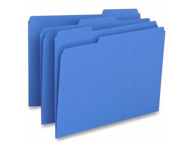 Business Source File Folder 1-Ply 1/3 Cut Assorted Tabs Letter 100/BX BE 65779