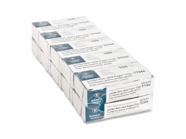 Business Source Paper Clips Jumbo Nonskid 1000/PK Silver 53366