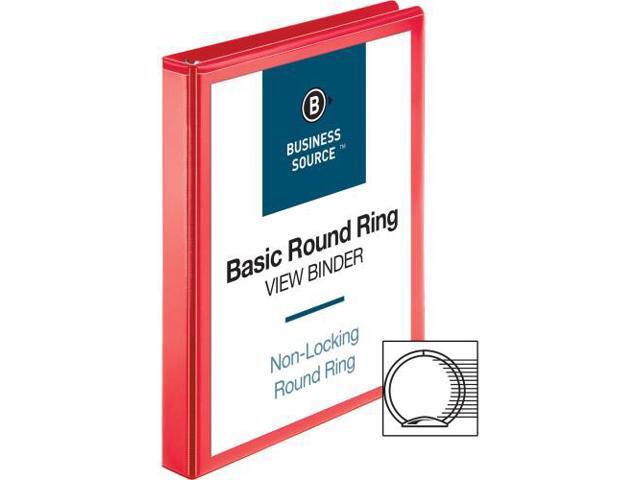 Business Source View Binder Round Ring 1' Red 09966
