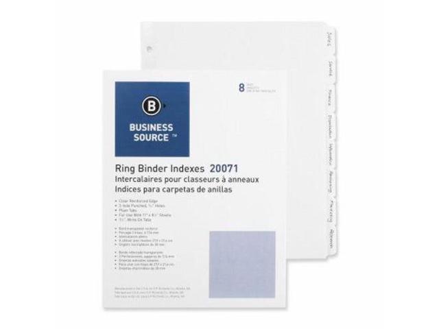 Business Source Plain Tab Indexes 8-1-1/4' Wide Tab 11'x8-1/2' 100 St/BX WE 20071