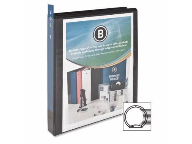 Business Source View Binder w/ 2 Inside Pockets 1' Capacity Black 09952