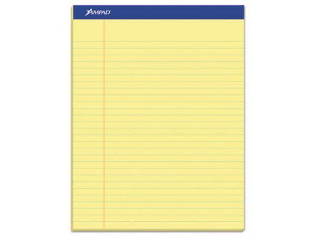Ampad Perforated Writing Pad 8 1/2 x 11 3/4 Canary 50 Sheets Dozen 20220
