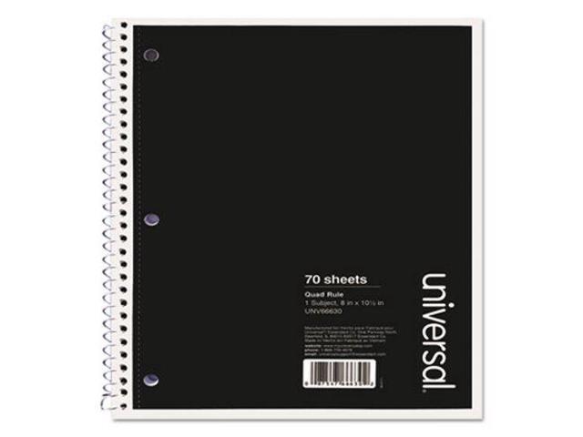 Universal Wirebound Notebook Quadrille Rule 8' x 10.5' 1 Subject Black 66630