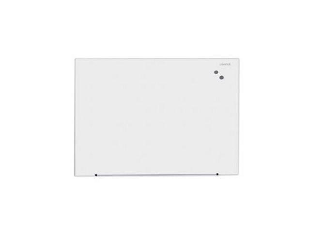 Universal Frameless Magnetic Glass Marker Board, 48' X 36', White UNV43203