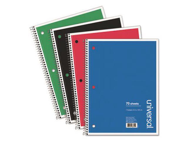 Innovera 66614 1 Subject Wirebound Notebook, 10.5 X 8, College Rule, 70 Sheets, Assorted, 4/Pk