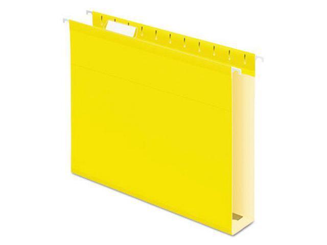 Pendaflex Reinforced 2' Extra Capacity Hanging Folders 1/5 Tab Letter Yellow 25/Box 4152X2YEL