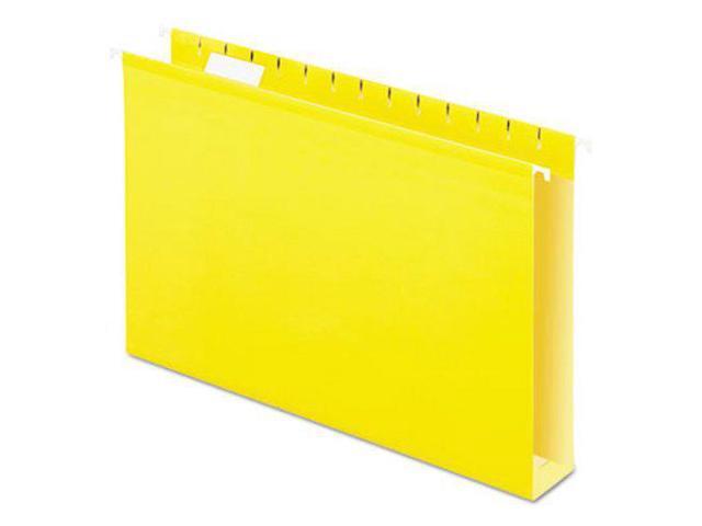 Pendaflex Reinforced 2' Extra Capacity Hanging Folders 1/5 Tab Legal Yellow 25/Box 4153X2YEL