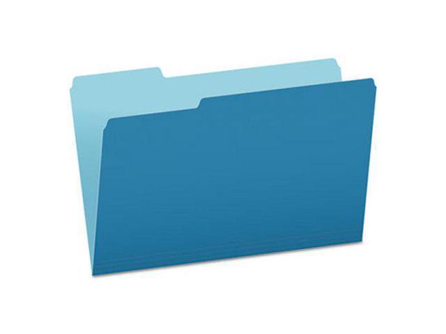 Pendaflex Colored File Folders 1/3 Cut Top Tab Legal Blue/Light Blue 100/Box 15313BLU