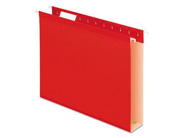 Pendaflex Reinforced 2' Extra Capacity Hanging Folders 1/5 Tab Letter Red 25/Box 4152X2RED