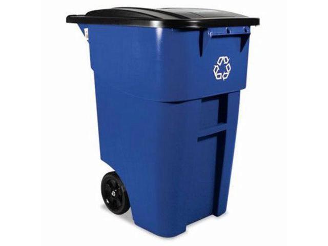 Rubbermaid - RCP 9W27-73 BLU - Brute Recycling Rollout Container, Square, 50gal, Blue