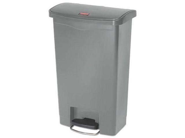 Rubbermaid - FG1883602 - Slim Jim Resin Step-On Container, Front Step Style, 13 gal, Gray