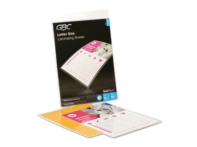 Gbc Laminating Sheets, 12x9 In., PK10 Gloss 3747308C