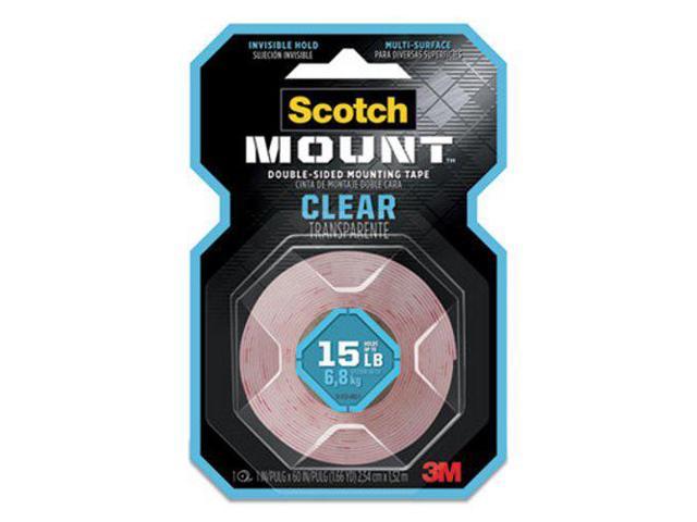 Scotch Double-Sided Mounting Tape, 1' x 60', Clear/Red Liner, 1 Roll (MMM410H) photo