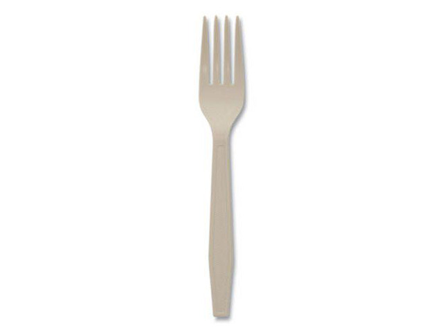Pactiv EarthChoice PSM Cutlery, Fork, Tan, 1,000 Forks (PCTYPSMFTEC)